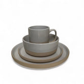 Vajillas de Porcelana color blanco con rosa de 16 piezas